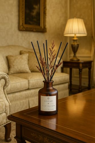 TIENDIFY - Ambientador Mikado Decorativo Ambar | 40 ml con Flor Ornamental | Difusor de Varillas para hogar Oficina y salón Ideal para Espacios Interiores (2 Unidades, Ambar Cedro) - imagen 5