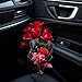 Red Fresh Flowers Mini Dried Flowers Bouquet for Car Air Vent Clips, Mini Flower Bouquet,Car Air Outlet Perfume Decoration, Car Air Fresheners Interior Accessories for Women Men