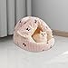 Bothyi Hooded Cat Bed Cave Covered Cat Bed Self Warming Comfortable Cat Pod Cat Nest Hooded Plush Cave for Indoor Rabbit, Pink