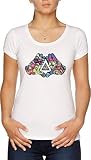 Vendax Trippy Illuminati Mains Diamant T-Shirt Femme Blanc