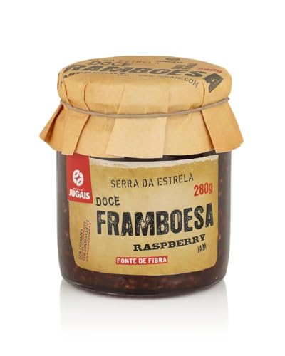 Mermelada de Frambuesas - Frasco de 280g - Proporciona una Dosis Extra de Energía - Ideal para Postres y Desayunos - Sin Colorantes ni Conservantes - Producto Gourmet de Origen Portugués