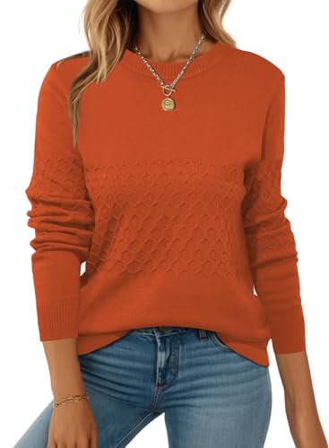 Zeagoo Womens Sweaters Long Sleeve Tops Crew Neck Knit Pullover Sweaters Fall Fashion 2025 Dressy Casual Basic Clothes