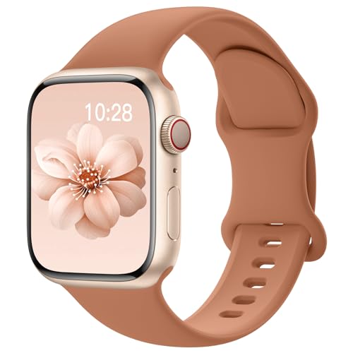 Image of Sport Silicone Band Compatible with Apple Watch Bands 40mm 38mm 41mm 44mm 45mm 42mm 49mm Women Men,Soft Wristband Waterproof Replacement Sport Strap for iWatch Bands Series 9 8 7 6 5 4 3 2 1 SE Ultra
