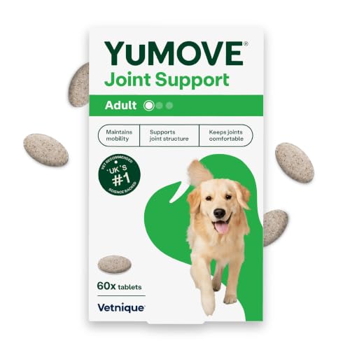 YuMOVE Joint Supplement for Dogs Essential Dog Hip and Joint Aid for Stiff Adult Dogs with Glucosamine Chondroitin & Green Lipped Mussel 60 Tablets