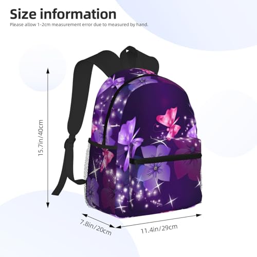 Sac à dos noir imprimé papillon décontracté One Size pour tous âges - 4