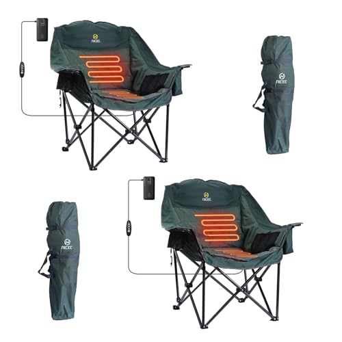Nice C Heated Camping Chairs with Battery, Outdoor Heated...