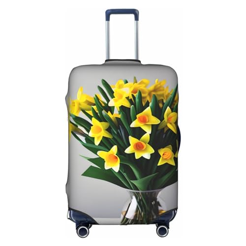 Bouquet Of Daffodils Print Personalized Travel Luggage Cover With Zipper, Elastic Luggage Cover,For Daily Use