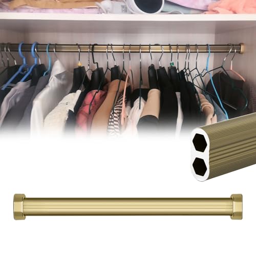 Kit de barre de penderie robuste en métal découpable champagne 177,8cm - 2