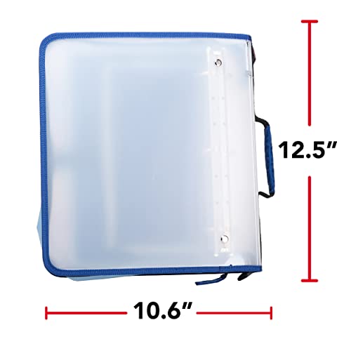 Classeur zippé Case-it PS-430 grand format bleu avec porte-documents extensible - 5