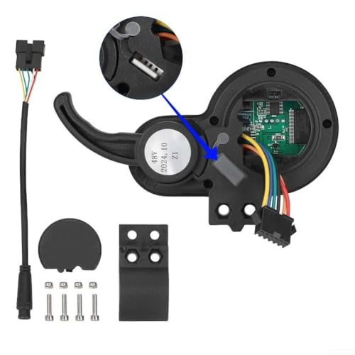 Voltmètre étanche à 6 broches pour scooter - Indicateur de niveau de batterie - 36 V 48 V 52 V 60 V - Affichage numérique - Voltmètre LED pour extérieur