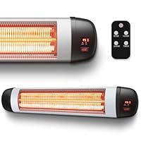 Mursche Heizstrahler Terrasse Infrarotheizung 2500W - Infrarot Strahler Outdoor mit Fernbedienung Elektrisch Wärmestrahler Wandmontage 3 Heizstufen Terrassenstrahler Aussen für Bad Balkon Garten