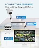 4COVR PoE CCTV Camera Systems with Monitor, 8 Channel 4K H.265 NVR with 2TB HDD, 6X Dome 5MP Security IP Camera IP67 Outdoor, 2 Way Audio & Color Night Vision, Person Vehicle Detection, ELY97KA5MU806 - Image 3