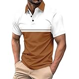 Polo à manches courtes pour homme - Coupe classique - Couleur unie - Coupe régulière - Doux - Avec coton imbriqué - Patchwork de couleur unie - Rayé - Évacuation de l'humidité - Haut de golf à séchage rapide - Polo à col pour homme - Classique athlétique - Léger - Extensible - Fermeture éclair - Coupe ajustée - T-shirt de sport boutonné - En métal extensible de qualité supérieure - Col à carreaux - Hauts élastiques sans couture - Sensation rafraîchissante - Pull 100 % lourd côtelé et poignets