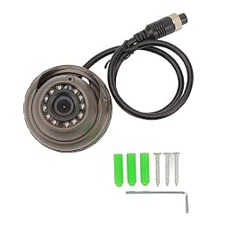 DC 12V Dome Camera for Vehicle Interior Features Video Audio Recording, Wide Angle View, IP67 and IR Night Vision, Ideal for Bus, RV and Van (720P)
