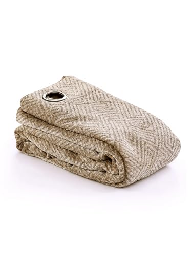 Image of Saral Home Pacman Saral Home Chenille Blackout Window Curtains 1pc, Beige, 4x5 Ft