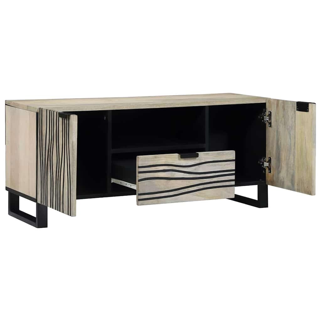 TV-Einheit mit Schubladen, Weiß, 105x33x46 cm, Holzwerkstoff, Hängend, Modernes Media Center für Wohnzimmer und Schlafzimmer