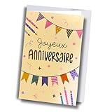Carte d'Anniversaire Festive: Carte de vœux colorée avec le message 