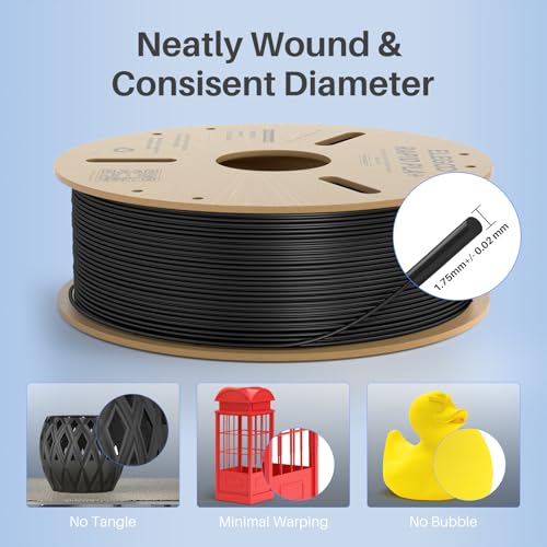 ELEGOO Rapid PLA Plus Filament 1.75mm Red 1KG, PLA+ 3D Printer Filament Max 600 mm/s High Speed Printing, Toughness, Highly Fluid Printing, Dimensional Accuracy +/- 0.02 mm by ELEGOO - Image 4