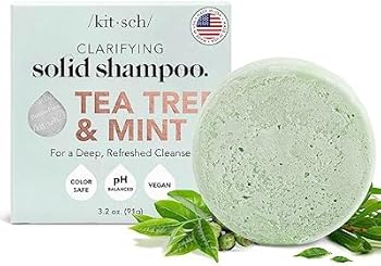 Kitsch Tea Tree & Mint Clarifying Shampoo Bar for Dandruff | Anti-Dandruff Shampoo for Itchy Scalp | Sulfate-Free Hair Shampoo | Vegan Shampoo Bar | For All Hair Types