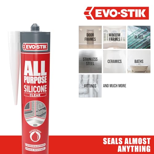 EVO-STIK All Purpose Clear Silicone Sealant 280ml - Shower and Bathroom Sealant - Anti Mould - Waterproof - Suitable for Interior and Exterior Use - Image 3