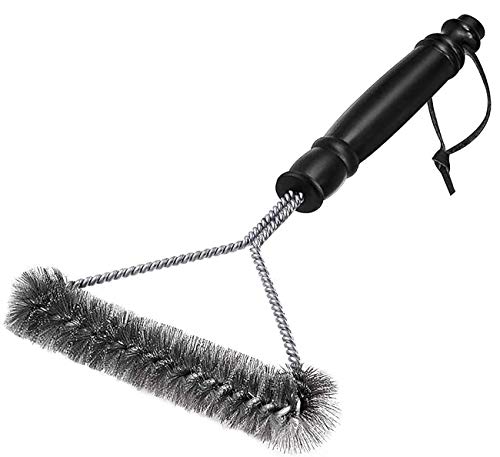 Brosse métallique pour barbecue, brosse de nettoyage triangulaire pour barbecue, accessoire de cuisine pour hygiène, grill, outil avec poils en fil pour frotter et enlever la saleté des grilles Cover