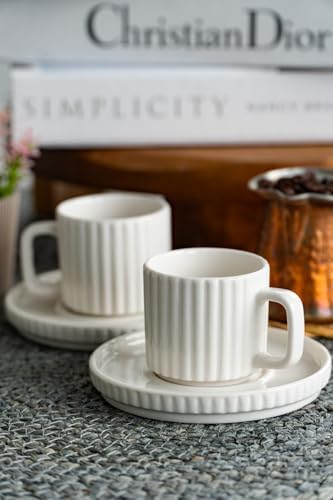 Satürn 4 Parça 2 Kişilik Porselen Kahve Fincan Takımı - Görsel 1