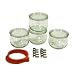 Produktbild Weck Einkochgläser-Set - Einkochglas 4 Stück a 0,5 Liter - Einweckglas-Set mit Gummiring 5 Stück - Einwegglas mit Klammern 8 Stück - Einwegglaeser-Set mit Deckel - Sturzglas spülmaschinengeeignet