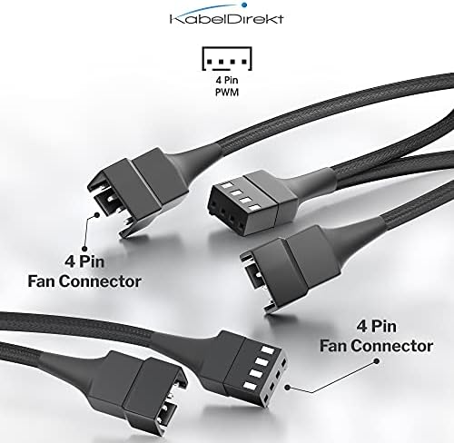 KabelDirekt  15cm PWM fan to 2x PWM fan Y-cable + 30cm PWM fan extension cable