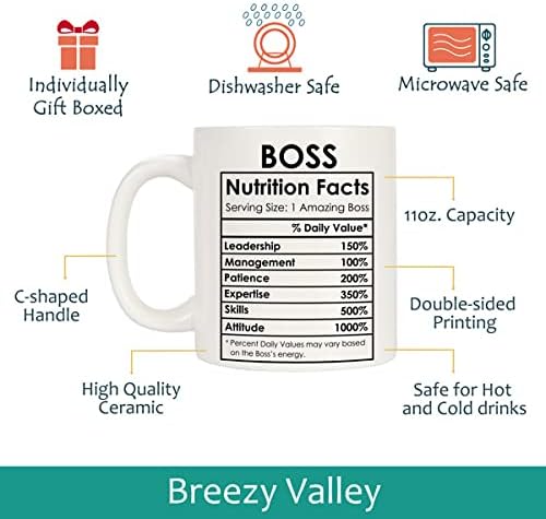 Breezy Valley Boss Coffee Mug, Best Boss Christmas Birthday Gifts for Women Men Funny, Happy Boss Day Appreciation Gifts Ideas, Office Boss Lady Mug Gifts - Image 2