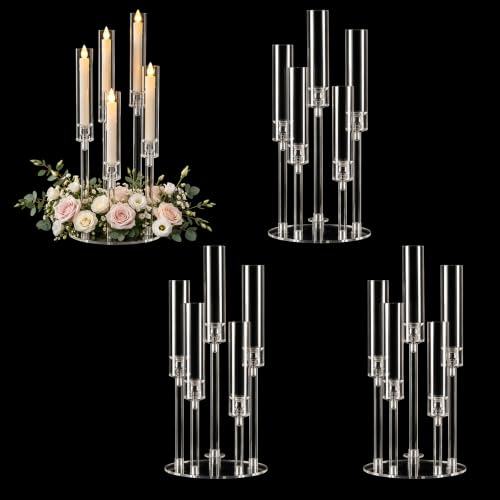 4PCS Acrylic 5-Arm Candelabra