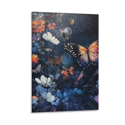 Peinture sur toile affiche décoration murale papillon chambre et couloir