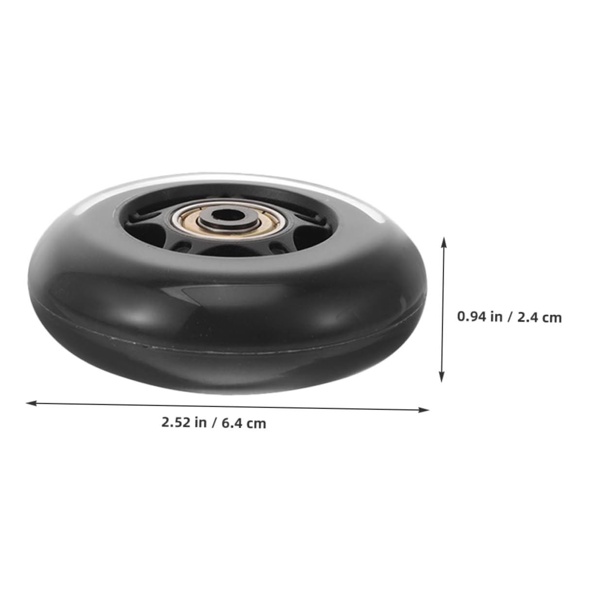 BESPORTBLE 4pcs 2.5 Inch Pu Silent Replacement Wheels for Furniture Inline Skates Luggage Scooters