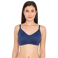 Zivame Women's Polyester Non-Padded Wire Free Seamless Bra Blue