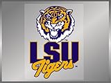 LSU Tigers CLASSIC LSU with TIGER HEAD Static Cling 11" Vinyl Decal Louisiana State