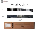 MaKTech Ceramiczna Pasek,jednoczęściowa inkrustowana bransoletka z diamentowymi ogniwami,Pasek 22mm,kompatybilna z Samsung Galaxy Watch 3 45mm/46mm,HuaWei Watch 4/3,Amazfit GTR 3/2 (Czarny)