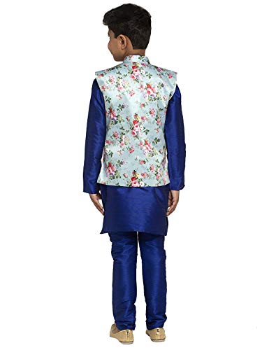 Image of KRAFT INDIA Boys Satin Printed Nehru Jacket Only