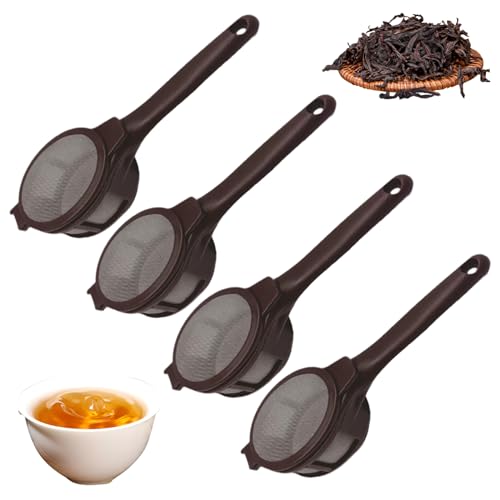 Infusor de café 4pcs Infusor de té de malla fina reutilizable con top y manija giratorios fáciles para té suelto/café/herbal/especias