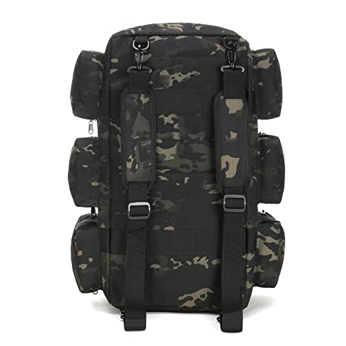 Sparklekle Military Duffel Bag 50L Gym Bag For Men Convertible Weekend Backpack For Sports Travel Camping (Dark-Camo) #TOP4