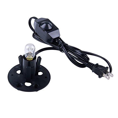 Oumai Himalayan Salt Rock Lamp Cord Replacement with Light Bulb Dimmer Switch - 5.9ft, Black Cable