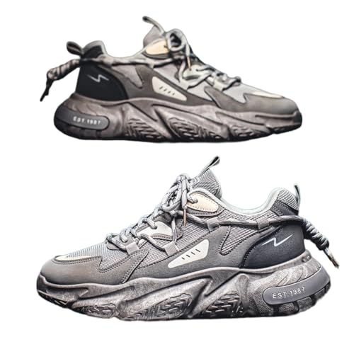 Y2K Mesh Fabric Chunky Style Height Boosting Sneakers for Men Fall Outdoor Casual Running Travel Use with Anti Skid Thick Sole and Modern Streetwear Look