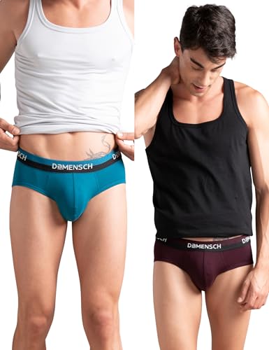 Image of DaMENSCH Fresh Mint Solid Underwear for Men, Breathable Innerwear, Cotton Briefs, Anti-Rash Waistband, Moisture Wicking Briefs, Mid-Rise, Peppermint Finished