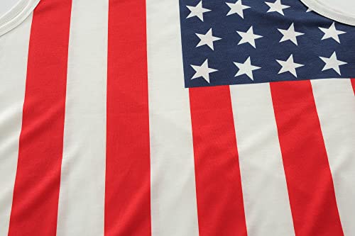 Ddsol Men 4Th Of July Tank Top American Usa Flag Shirt Sleeveless Loose Clothes Memorial Day Patriotic Fourth Cotton Stars And Strips Tee Clothing X-Large #TOP5