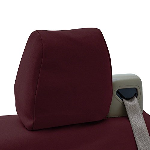 Coverking Custom Fit Front 50/50 Bucket Seat Cover For Select Dodge Ram 1500 Models - Polycotton Drill (Wine) #TOP3