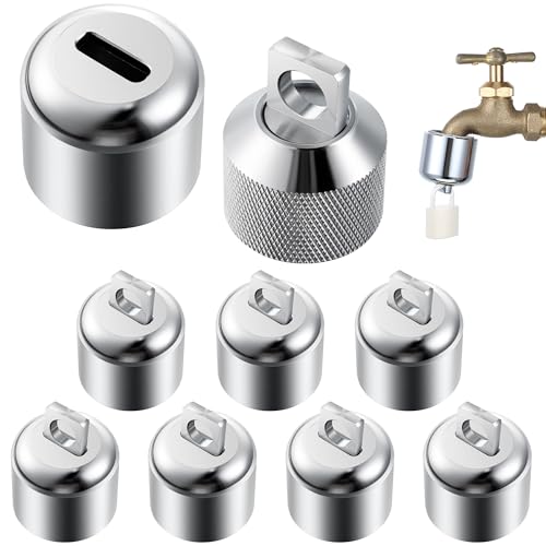 Enhon 8 Pack Water Spigot Lock, Faucet Lock for 3/4 Inch Garden Hose Thread
