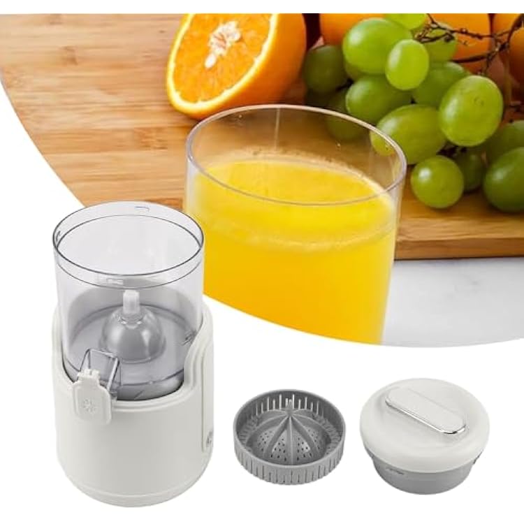 Electric Citrus Juicer, Rechargeable Juicer Machine with USB Cable and Cleaning Brush, Orange Lime Lemon Grapefruit Juicer Squeezer, Easy to Clean Portable Juicer