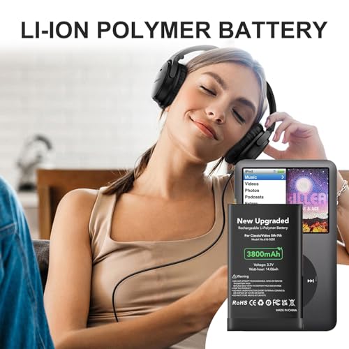 image for EVELLHPP 3800mAh Battery for iPod 5th - 7th Generation Video Classic, 