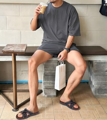 COFACE Mens Sport Recovery Sandals Plantar Fasciitis Soft Cushion Lightweight Orthotic Slides for Men2