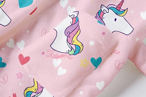 Image of Umeyda Girls Fleece Hooded Robes, Warm Printed Bath Robe for Kids Soft Fuzzy Bathrobe for Gifts