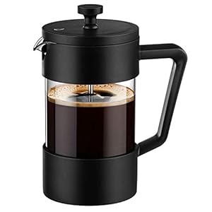 Cuasting Franse pers koffie- en theefaciliteiten 12 oz, verdikte borosilicaatglas koffiepers roestvrij en…