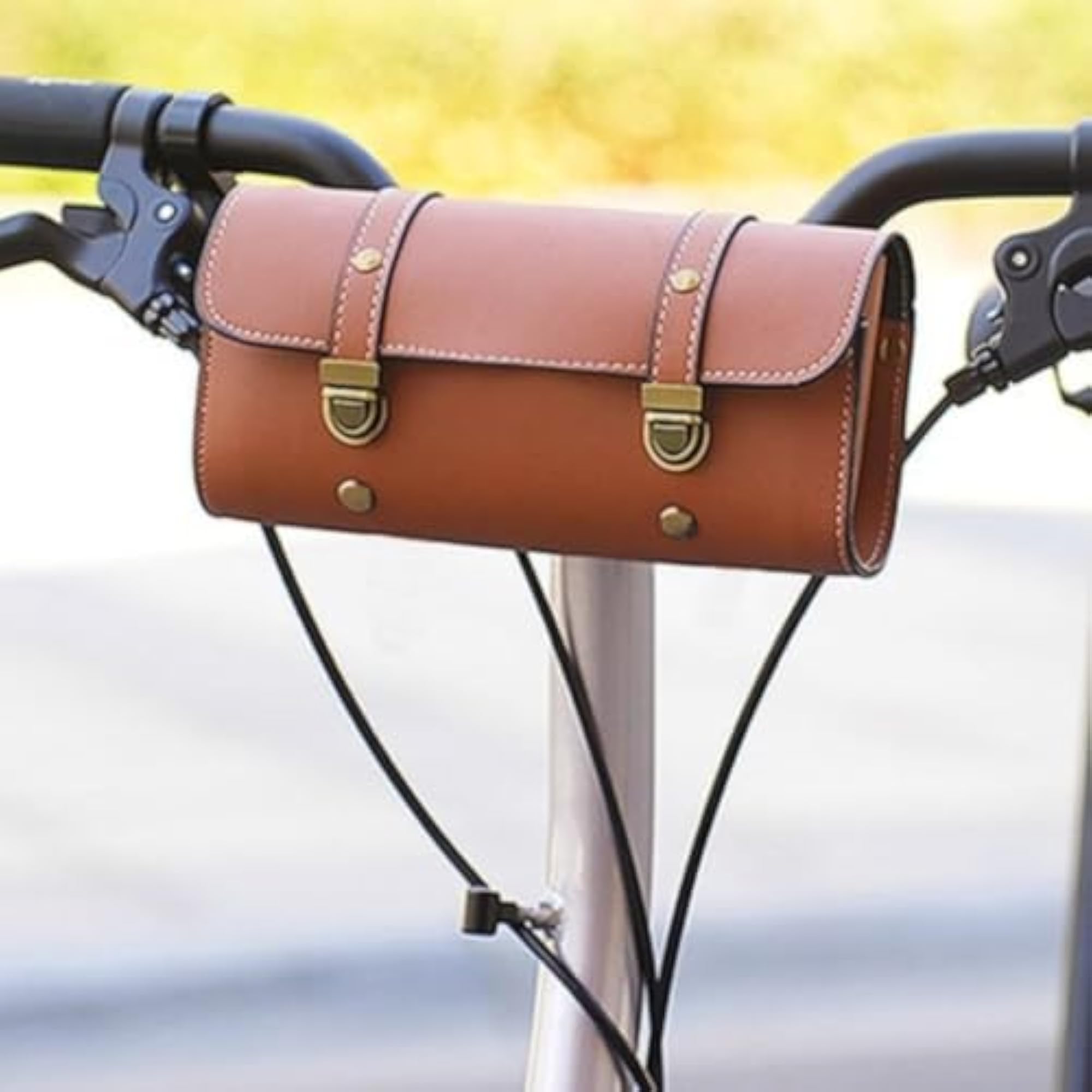 Vintage-Style Cylindrical Handlebar Bag, Retro Handlebar Bag